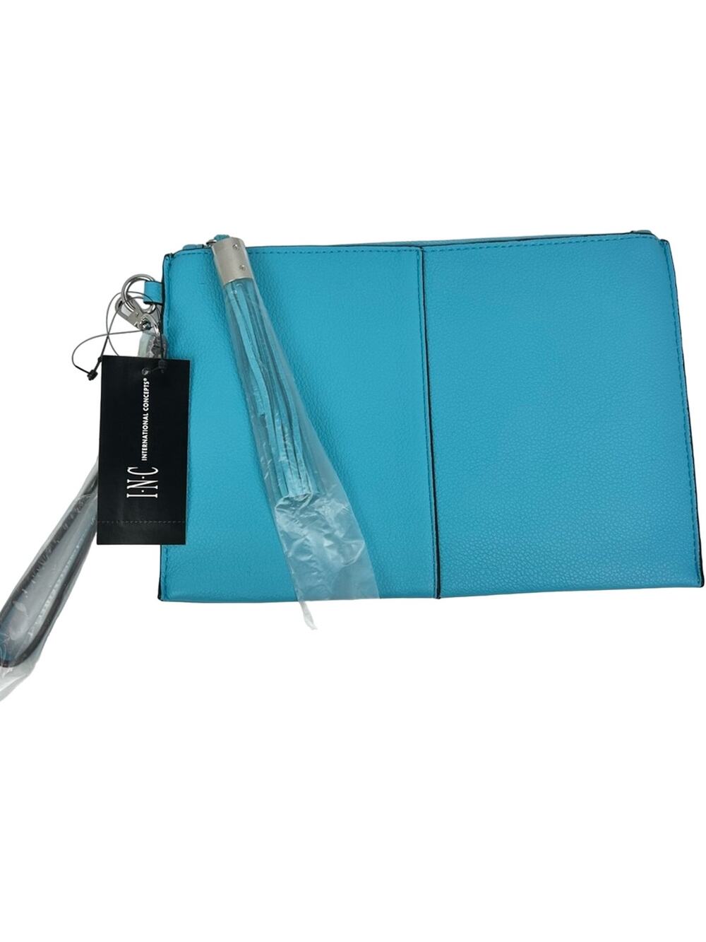 INC International Concepts Aruba Blue Party Tassel Zippered Wristlet - NWT